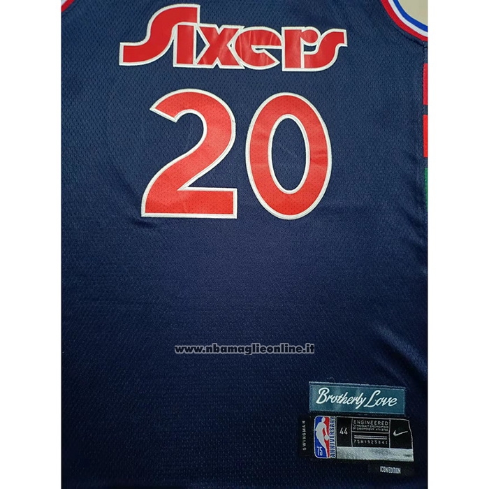 Maglia Philadelphia 76ers Georges Niang #20 Citta 2021-22 Blu